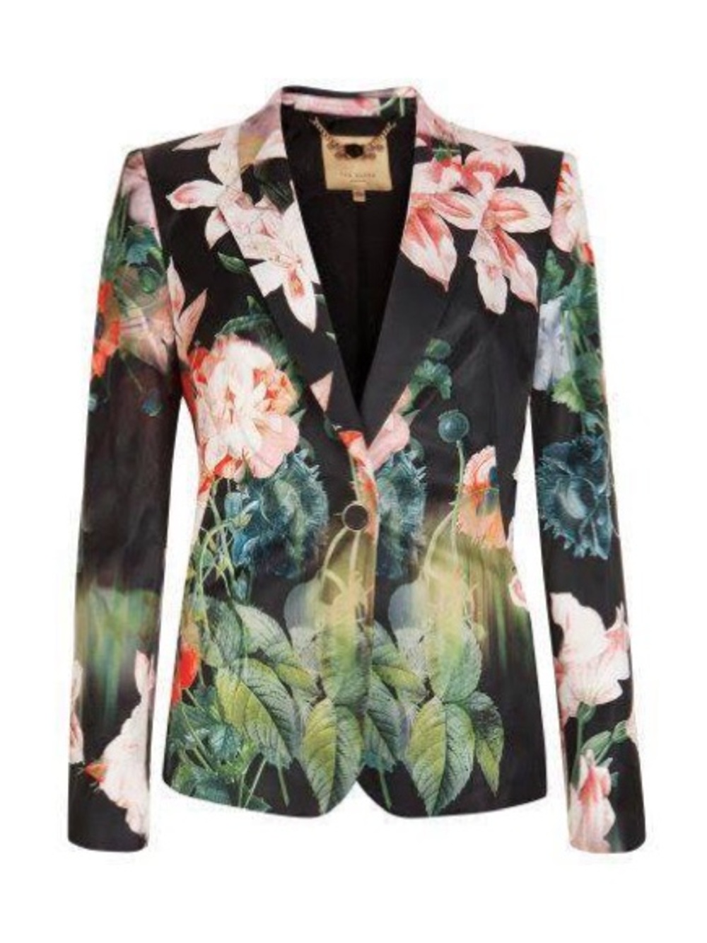 Ted Baker London Floral Print Blazer in Black, Pink & Green